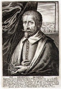 Self Portrait, Plate 108 from a Series of Portraits of Artists, Engraved by Frederik Bouttats II by Hendrik I (after) Hondius