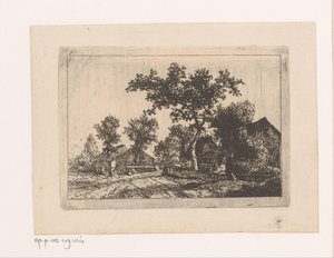 Man and Woman Talking in a Village by Hendrik Jozef Franciscus van der Poorten