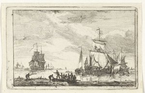 River view with fishermen by Hendrik Kobell