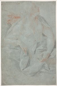 Half-Naked Draped Woman Holding a Mask. "The Revelation of Truth"