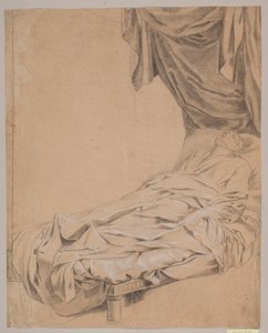 Study of a Man Lying on a High Bench