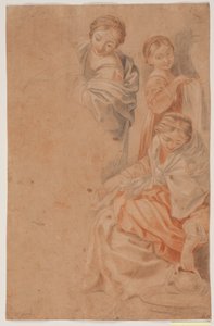 Three Female Figures. Study After Guido Reni