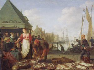The Rotterdam Fish Market by Hendrik Martensz Sorgh