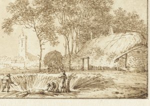 Reapers at a Farmhouse by Hendrik Meijer