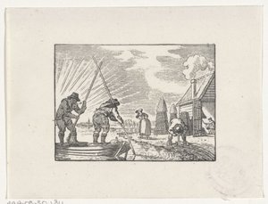 Figures Working in a Peat Bog by Hendrik Numan