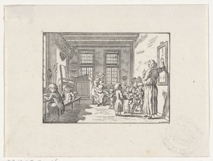 Woman Teaching Children Arithmetic in a Classroom by Hendrik Numan