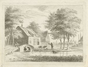 Landscape with a Stone Bridge by Hendrik Roosing