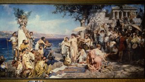 Phryne at the Festival of Poseidon in Eleusis (Greece)