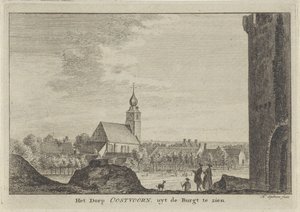 View of Oostvoorne, The Village of Oostvoorn, Seen from the Castle (title on object)