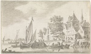 View of a Village by a River