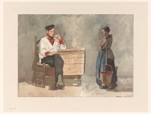 Smoking Sailor, Woman with Yoke and Milk Buckets