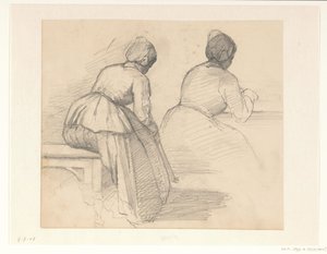 Two Studies of a Seated Woman, Seen from the Back