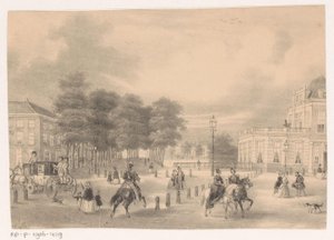 View from the Plaats to the Vijverberg in The Hague by Hendrik Wilhelmus Last