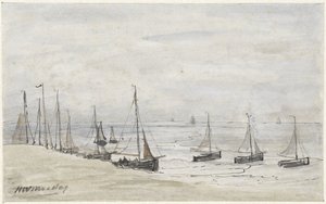 Fishing Boats on the Beach by Hendrik Willem Mesdag