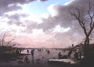Winter Scene, Figures on the Ice