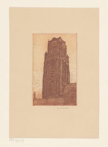 Study of a Church Tower by Hendrik de Boer (signed by artist)