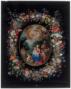The Holy Family And The Infant Saint John The Baptist And Angels In A Landscape by Hendrik van the Elder Balen