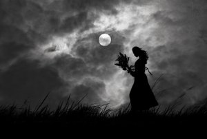 Moonlit Silhouette Woman by Hengki Lee