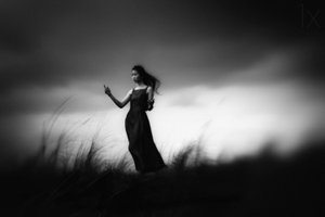 Pensive Woman Field