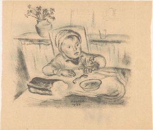 Child with Hat at Table
