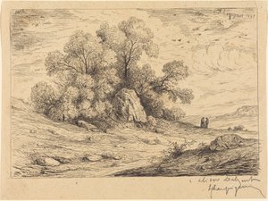 Stand of Trees with Rocks by Henri-Joseph Harpignies