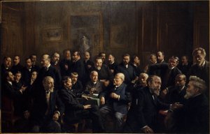 Collective portrait of members of the Association of French Republican Journalists by Henri Adolphe Laissement
