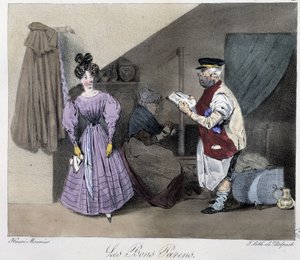 Les bons parents - in "Esquisses parisiennes" by Henri Monnier, ed. Delpech, Paris by Henri Bonaventure Monnier