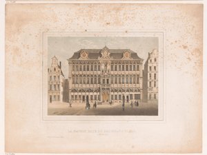 View of Maison Grand Place in Brussels by Henri Borremans (attributed to)