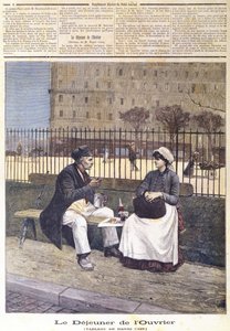 The Workers Lunch, from Le Petit Journal, 1891 by Henri Cain