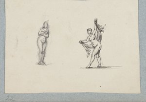 Two Naked Women, the Right One with a Veil by Henri Cameré