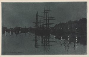 Effect of Moon at Dieppe by Henri Charles Guérard