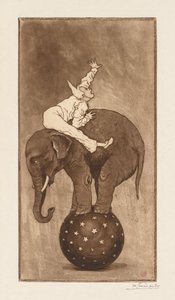 Elephant and Clown by Henri Charles Guérard
