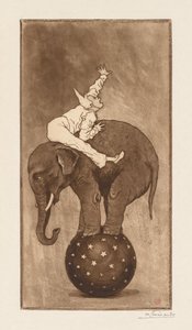 Elephant and Clown, c. 1889 by Henri Charles Guérard