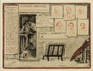 Portraits of Messieurs de Lesseps, Coppée, General Pittié, de Bornier, Henri Martin, Marquis de Cherville, 1883