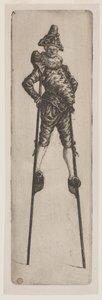 Punchinello on Stilts by Henri Charles Guérard