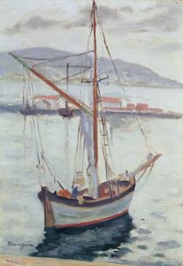 Yachts at Saint Tropez by Henri Charles Manguin