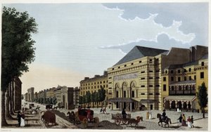 Théatre de la Porte Saint Martin. Engraving by Courvoisier