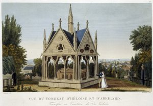 Tomb of Héloïse and Abélard at Père Lachaise, ca. 1820 - in Views of Paris by Courvoisier