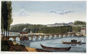 View of the Castle and the Bridge of St Cloud - in Views of Paris by Courvoisier