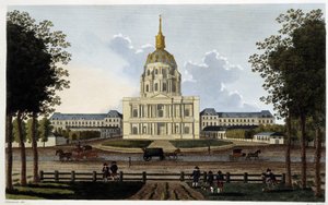 View of the Church of the Royal Hotel des Invalides - in “Vues de Paris” by Courvoisier by Henri Courvoisier Voisin