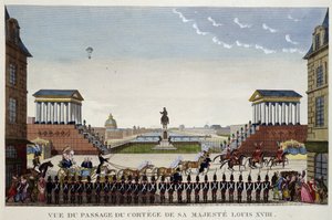 View of the passage of the cortege of his majestic Louis XVIII on May 3 by Henri Courvoisier Voisin