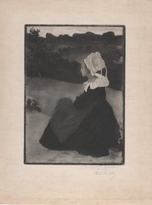 Seated Breton Woman by Henri Delavallee