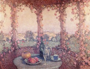 The Table under the Arbor by Henri Eugene Augustin Le Sidaner
