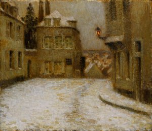 Snow, Montmartre by Henri Eugene Augustin Le Sidaner
