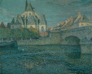 The Church at Nemours, France by Henri Eugene Augustin Le Sidaner