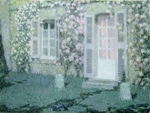 The House with Roses by Henri Eugene Augustin Le Sidaner