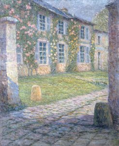 The Rose House in Versailles by Henri Eugene Augustin Le Sidaner