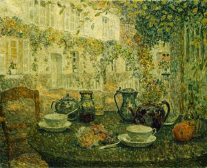 The Stone Table by Henri Eugene Augustin Le Sidaner
