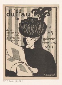Business Card of Art Dealer Pierre Duffau in Paris by Henri Evenepoel