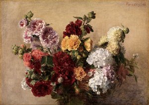 Bouquet of Mallows by Henri Fantin-Latour